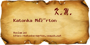 Katonka Márton névjegykártya
