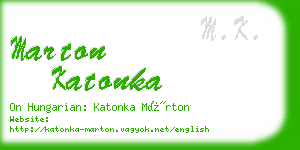 marton katonka business card